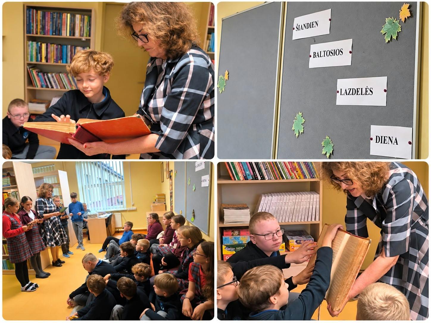 Baltosios lazdelės dienos minėjimas mokyklos bibliotekoje