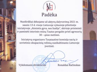 Nuotrauka - Padėka