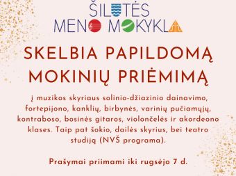 Nuotrauka - Šilutės meno mokykla skelbia mokinių priėmimą